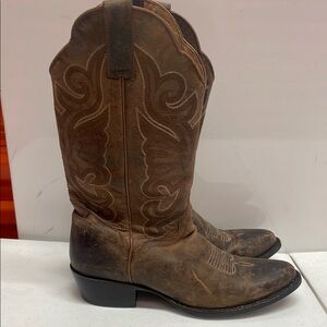 JB Dillon Brown Goat Skin Leather Cowboy Western Snip Toe Boots
Women's 8.5